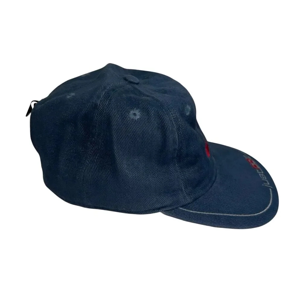 Vintage 90s Nike Snapback Just Do It Embroidered Blue Hat Red Swoosh Cotton